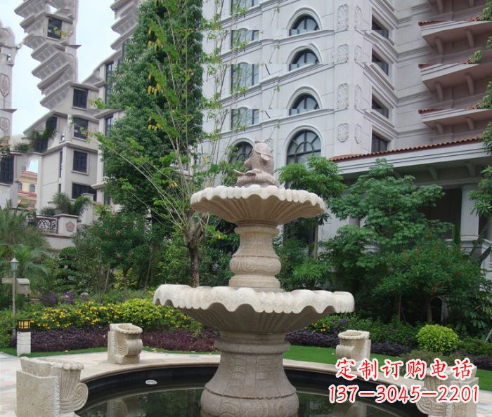 保定小区景观大理石鲤鱼喷泉石雕