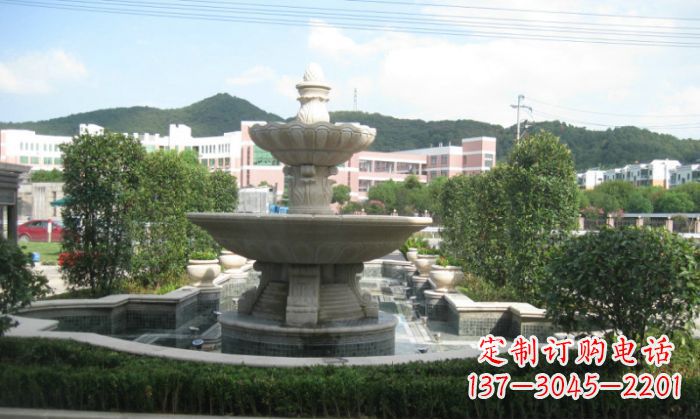 保定小区景观大理石喷泉石雕 (2)