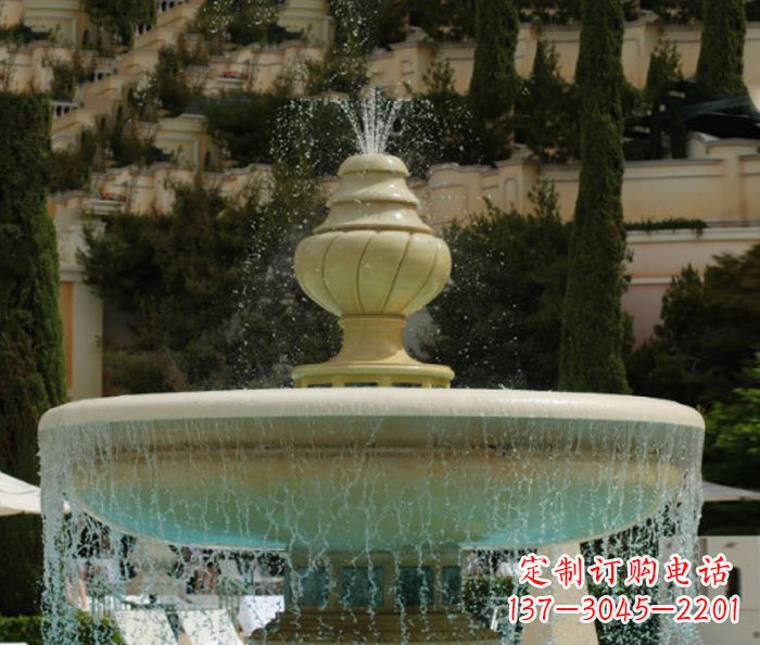 保定小区景观多层喷泉石雕_2