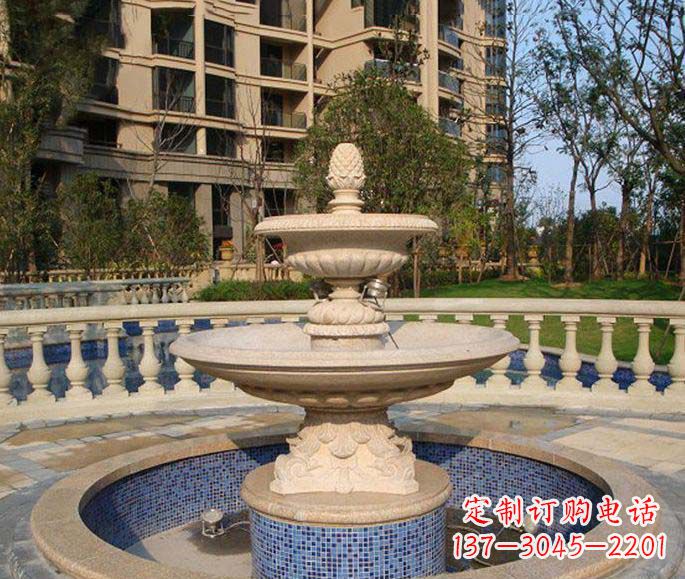 保定小区景观多层喷泉石雕