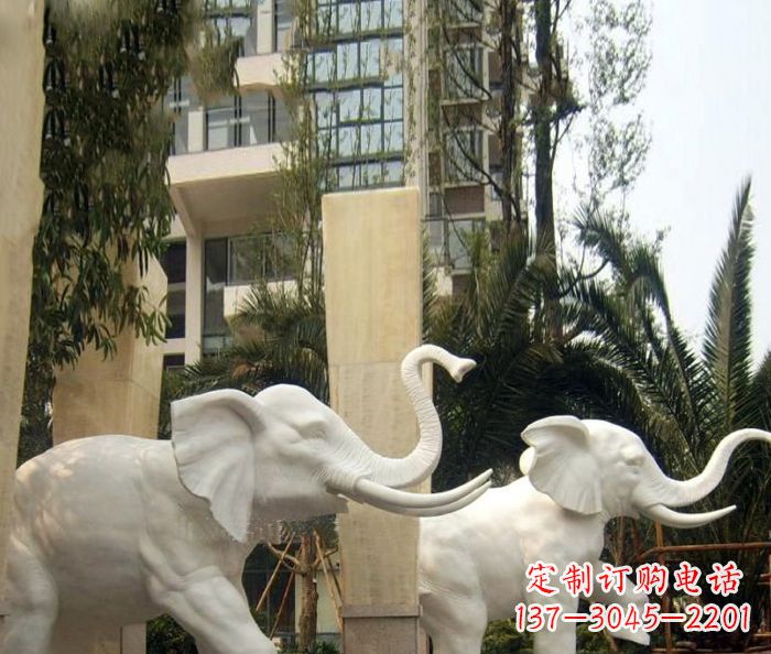 保定小区景观汉白玉大象石雕