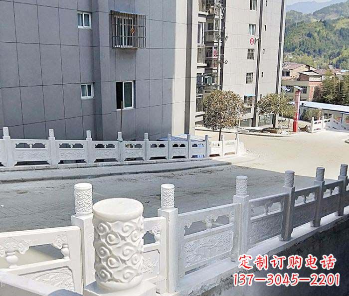 保定小区景观汉白玉石雕栏板