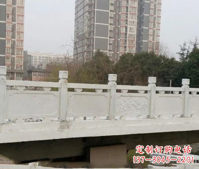 保定小区景观汉白玉石雕栏板 (2)