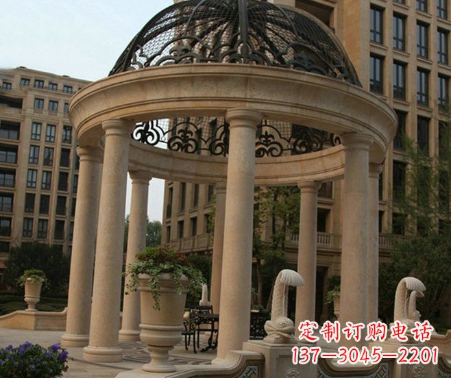 保定小区景观欧式石雕凉亭