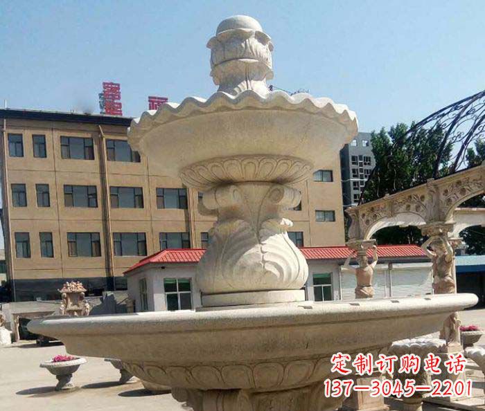 保定小区景观砂岩大型喷泉石雕