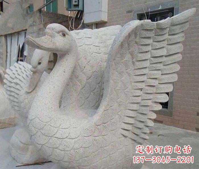 保定小区景观天鹅石雕喷泉