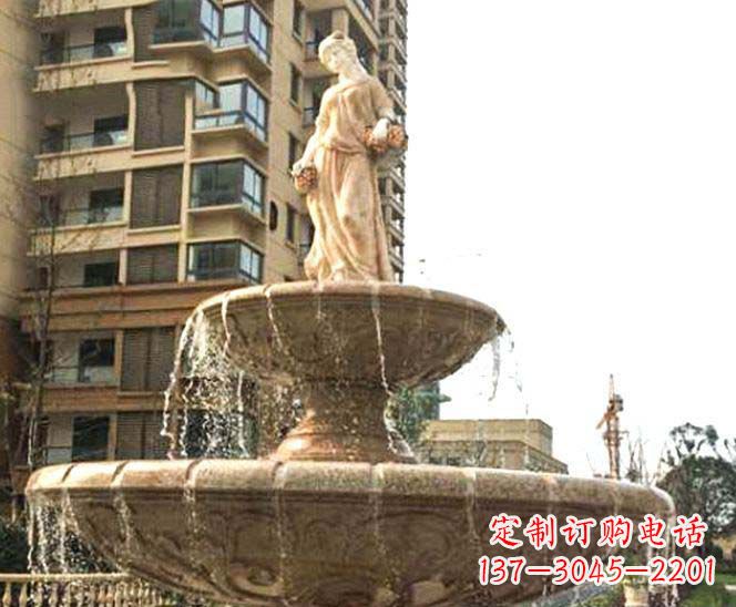 保定小区景观西方女人喷泉石雕