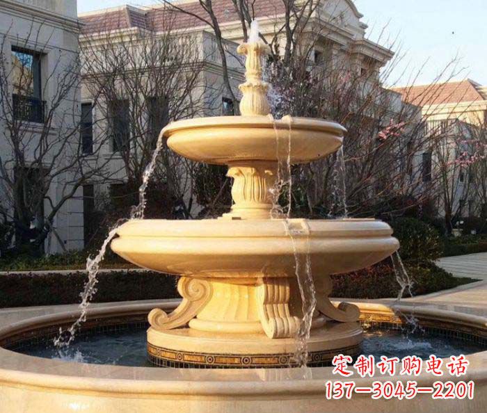 保定小区景观晚霞红喷泉石雕