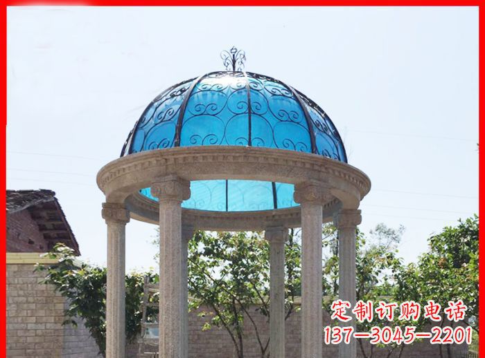 保定小区欧式圆顶凉亭石雕_2