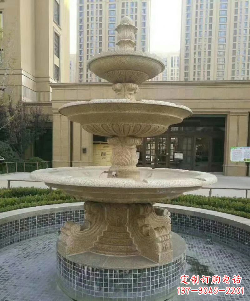 保定小区喷泉石雕 (2)