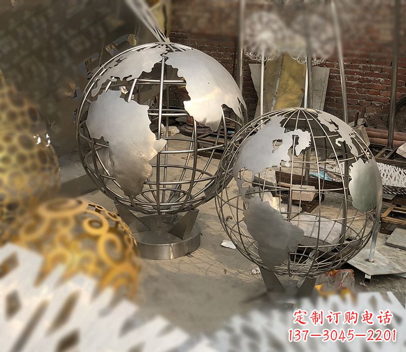 保定校园不锈钢地球仪雕塑112