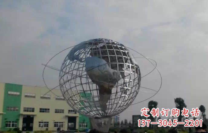保定校园不锈钢地球仪雕塑222