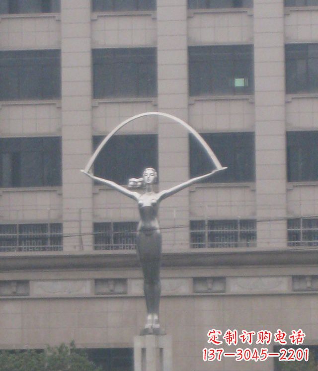 保定校园不锈钢女孩雕塑