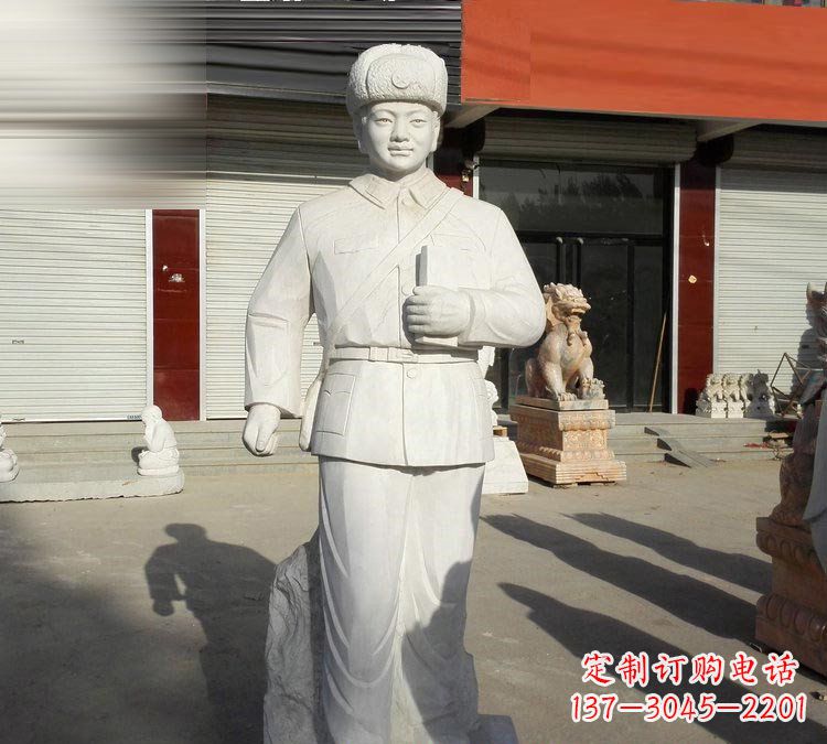 保定校园大理石立式雷锋雕塑