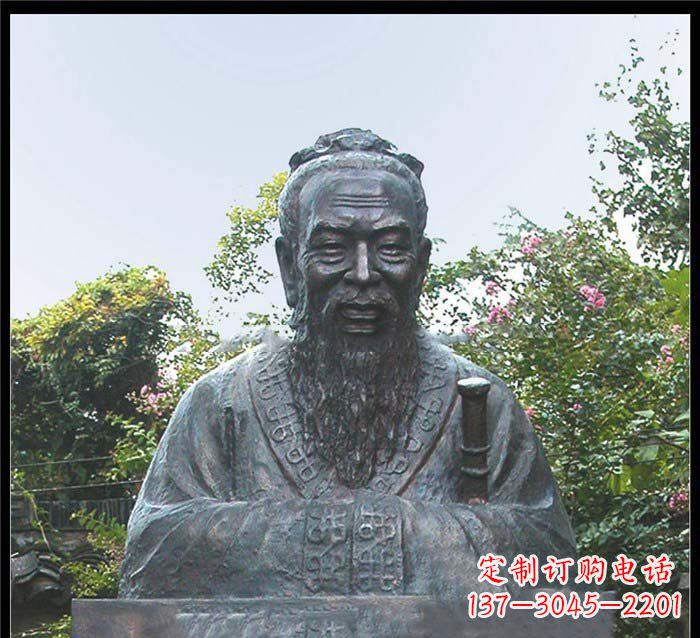 保定校园大型孔子头像铜雕