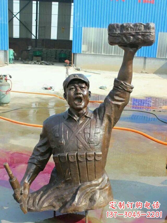 保定校园董存瑞名人铜雕