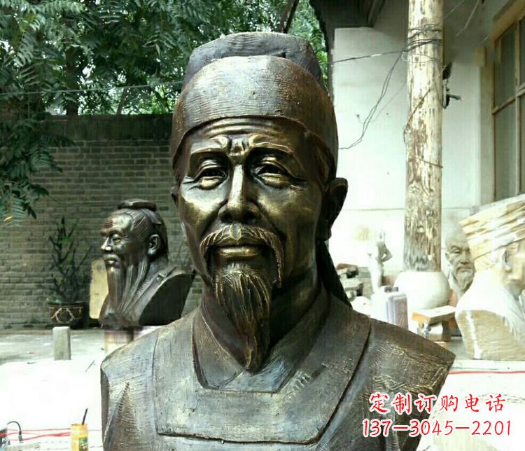 保定校园杜甫胸像铜雕