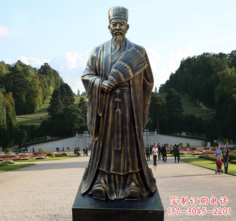 保定校园古代名人诸葛亮铜雕