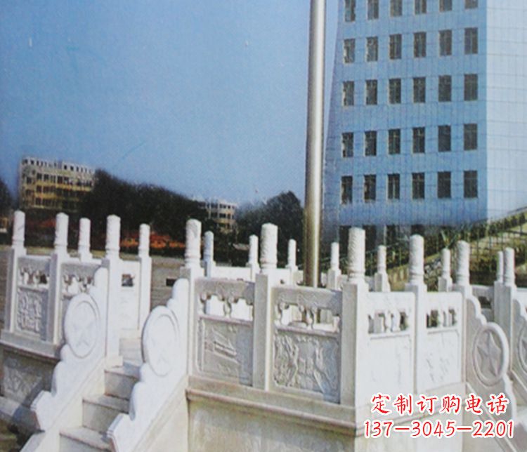 保定校园汉白玉升旗台景观石雕