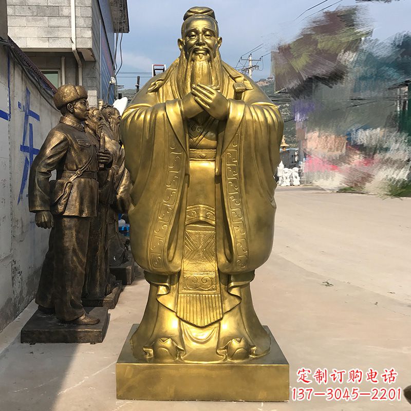保定校园孔子铜雕像
