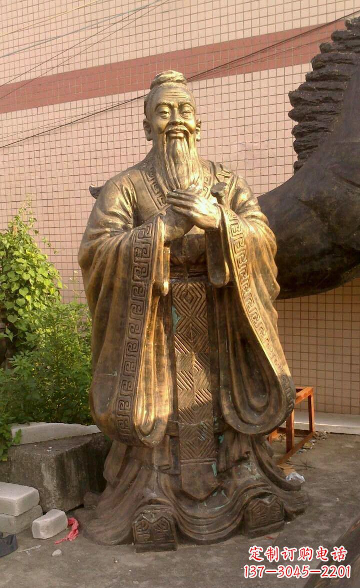 保定校园孔子像人物铜雕