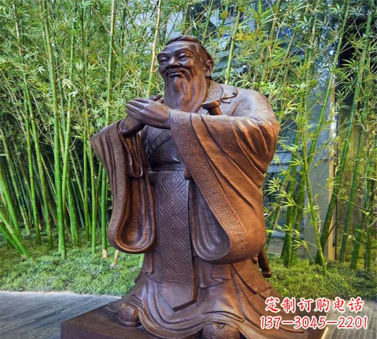 保定校园孔子行教像铜雕