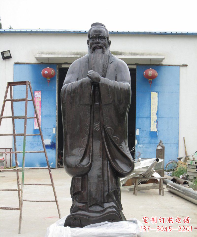 保定校园老子古代名人铜雕