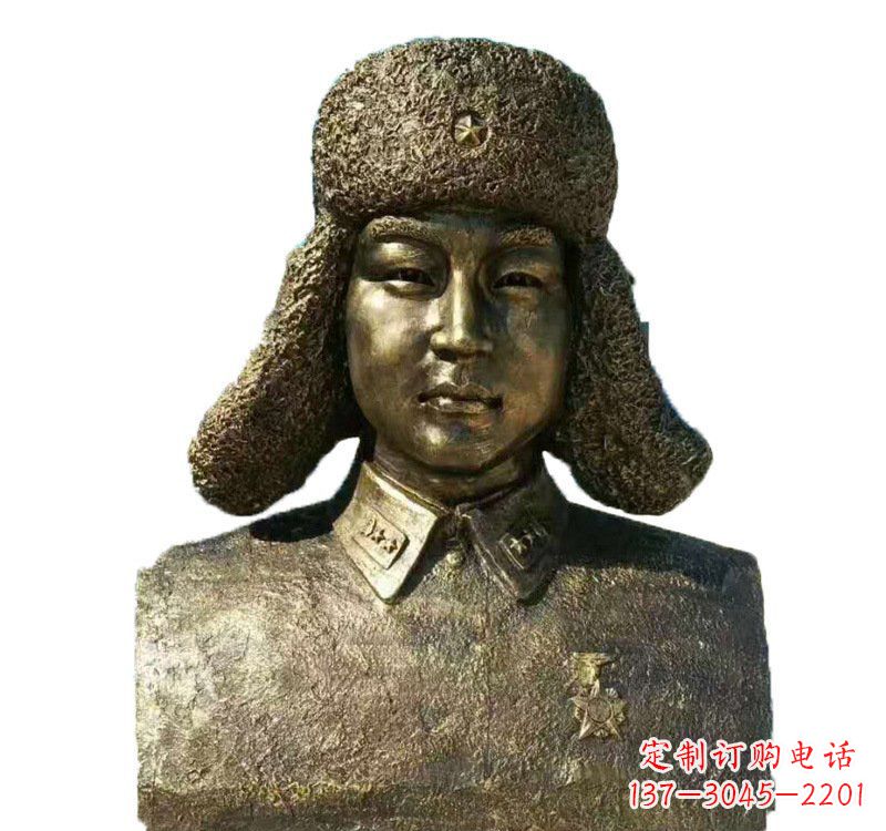 保定校园雷锋头像铜雕