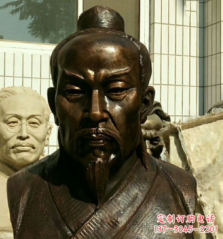 保定校园孟子胸像铜雕