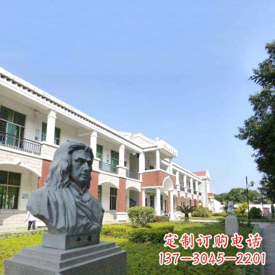 保定校园名人牛顿石雕头像