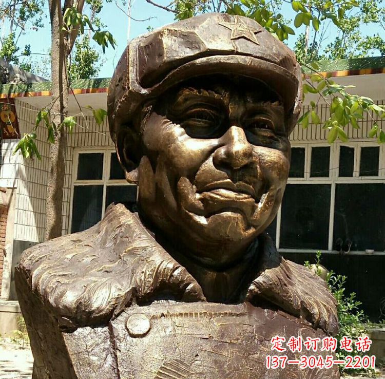 保定校园名人朱德胸像铜雕