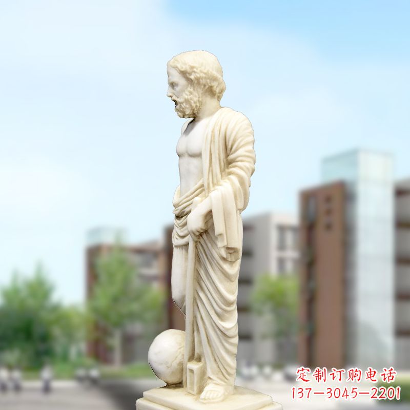 保定校园名人著名物理学家阿基米德石雕塑像