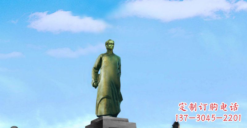 保定校园朱自清近代名人铜雕