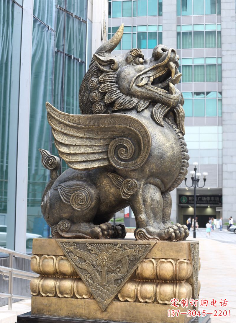 保定獬豸法院独角兽铜雕