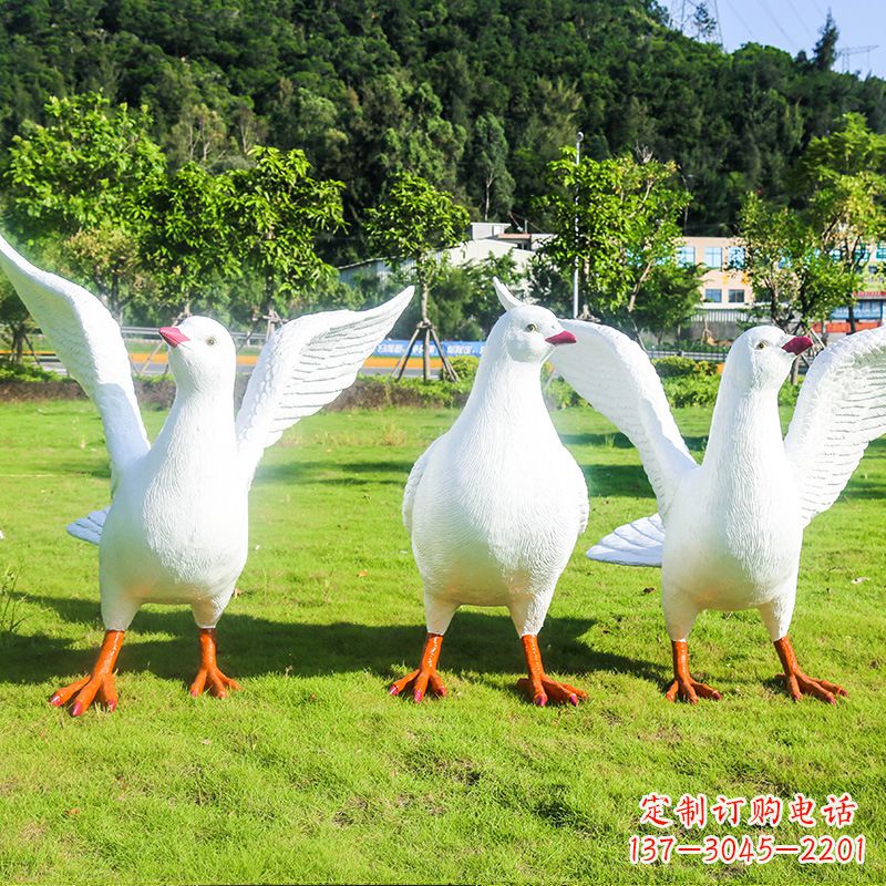 保定信阳师院和平鸽雕塑