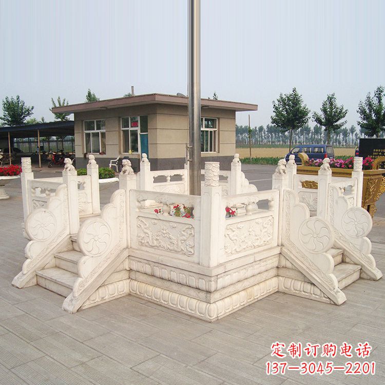 保定学校校园芝麻白广场升旗台