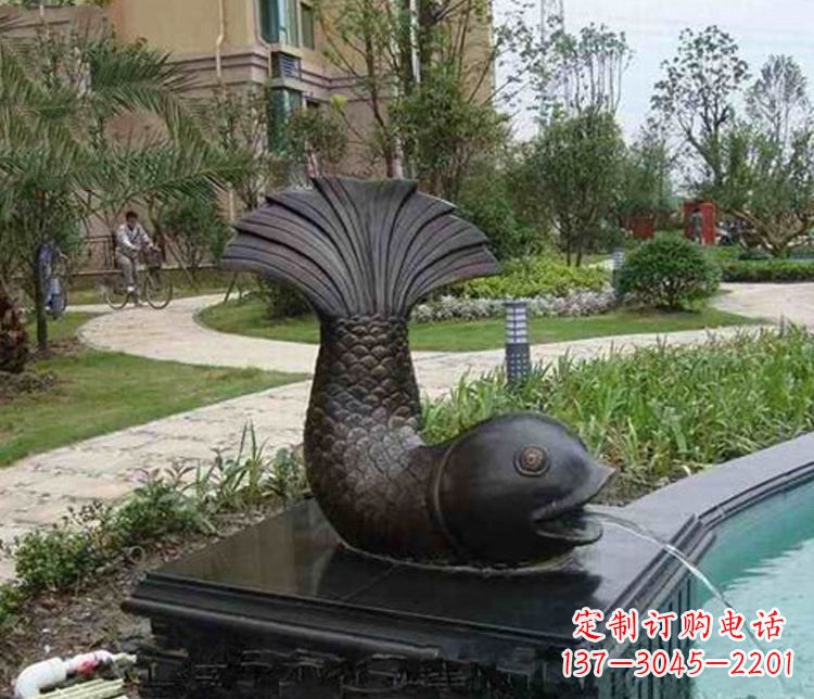 保定鱼喷泉铜雕