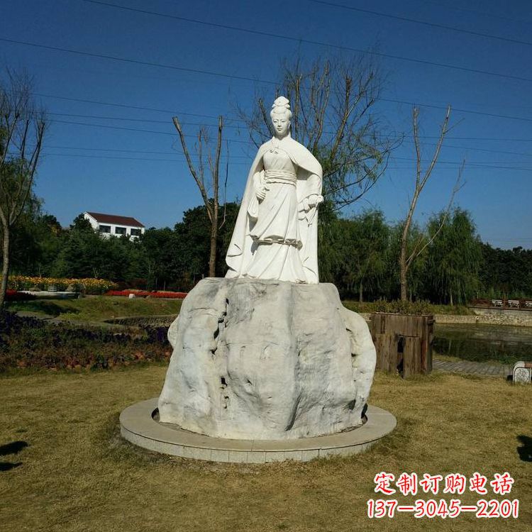 保定虞姬石雕塑-公园历史名人楚汉时期美女雕像