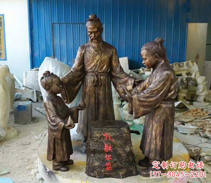 保定寓言故事孔融让梨人物铜雕