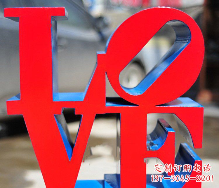 保定园林不锈钢love字母雕塑