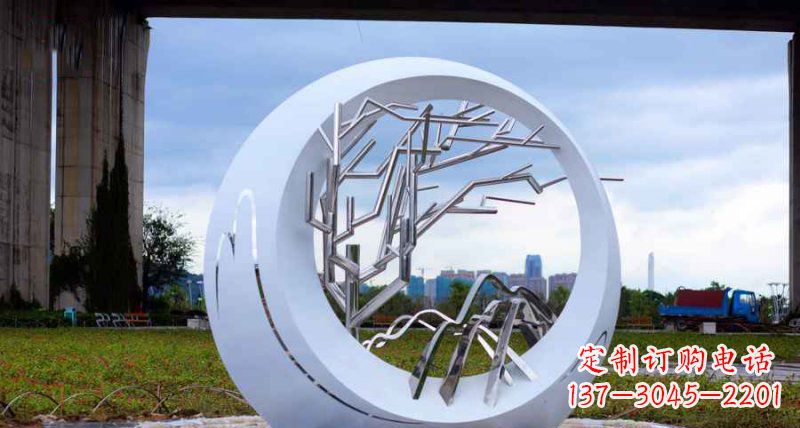 保定园林不锈钢抽象树枝雕塑
