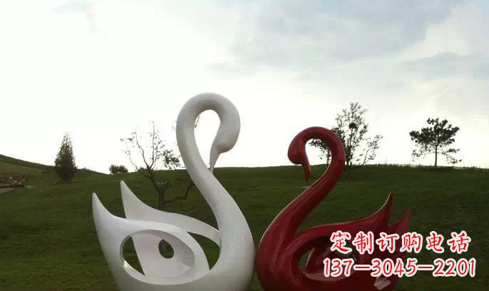保定园林不锈钢抽象天鹅雕塑