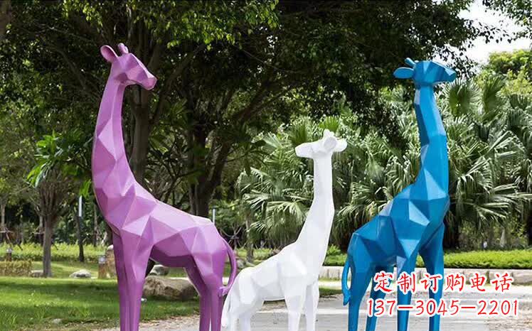 保定园林不锈钢动物长颈鹿雕塑