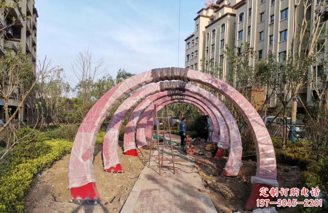 保定园林不锈钢拱门景观雕塑