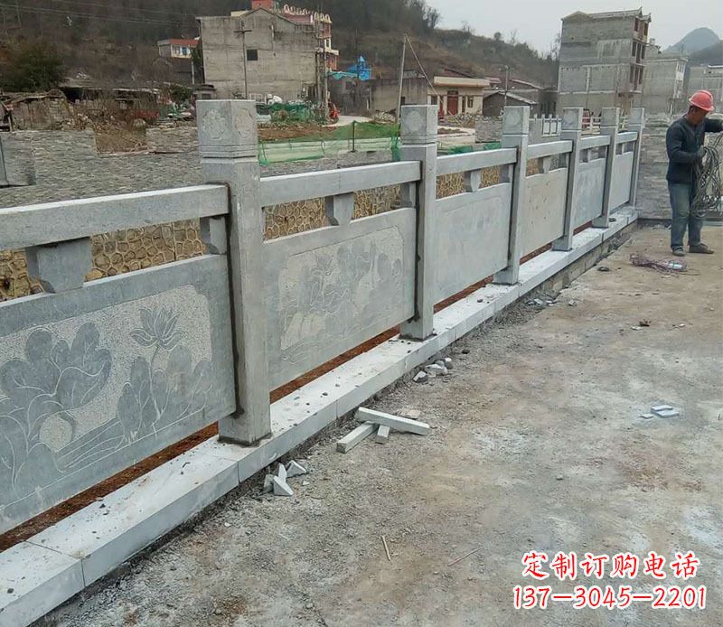 保定园林仿古石栏板景观石雕 (5)