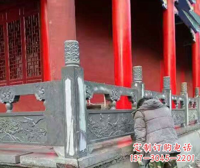 保定园林仿古石栏板景观石雕 (9)