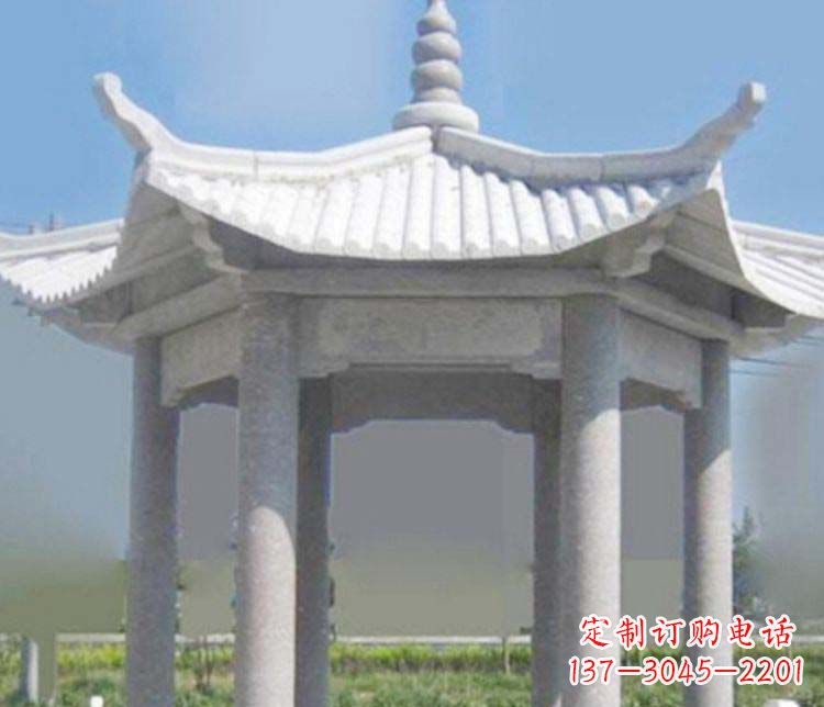 保定园林仿古石凉亭景观石雕