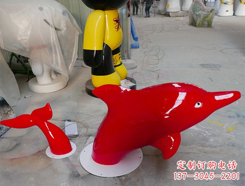 保定园林广场创意海豚入水出水雕塑摆件