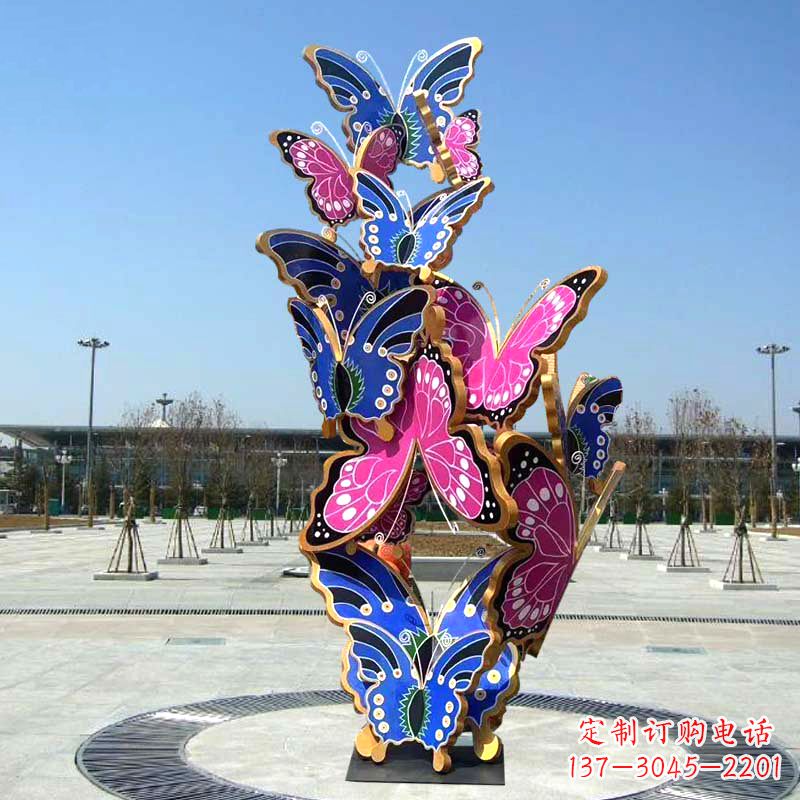 保定园林广场蝴蝶不锈钢动物景观雕塑