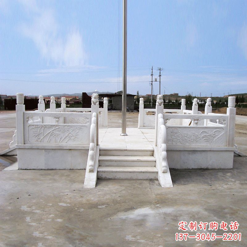 保定园林广场升旗台汉白玉石雕国旗台
